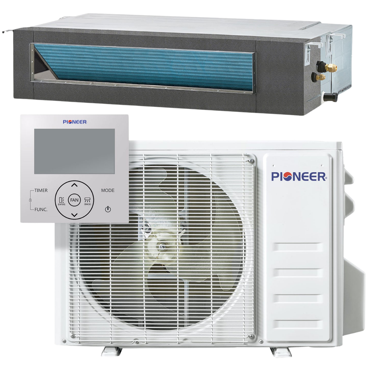 Pioneer Multi Zone 18,000 BTU Quantum Ultra Ceiling Concealed Indoor Section Ductable Mini-Split Wi-Fi Inverter++ Air Conditioner Heat Pump 230V - Thumbnail 5