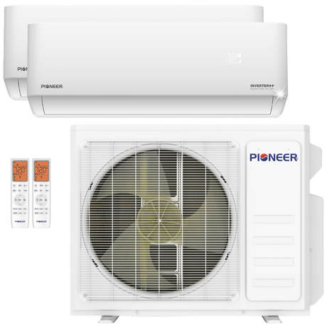 Pioneer 21,000 BTU Dual Zone Quantum Ultra Mini Split Heat Pump 9k+12k - Main