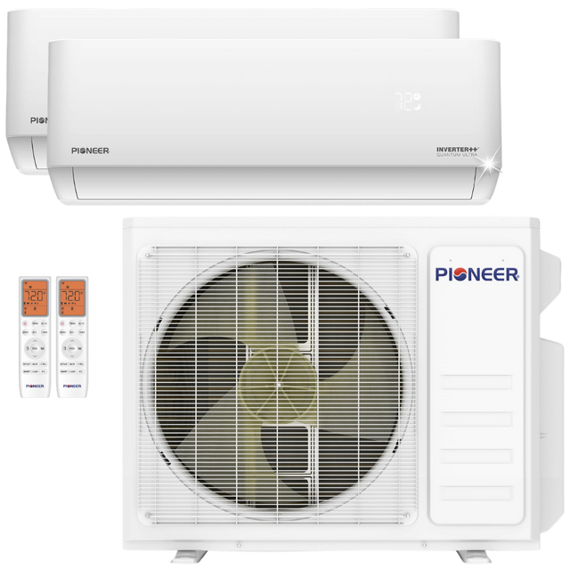 Pioneer 21,000 BTU Dual Zone Quantum Ultra Mini Split Heat Pump 9k+12k - Main