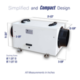 Pioneer 70 Pint Whole House Dehumidifier - Dimensions