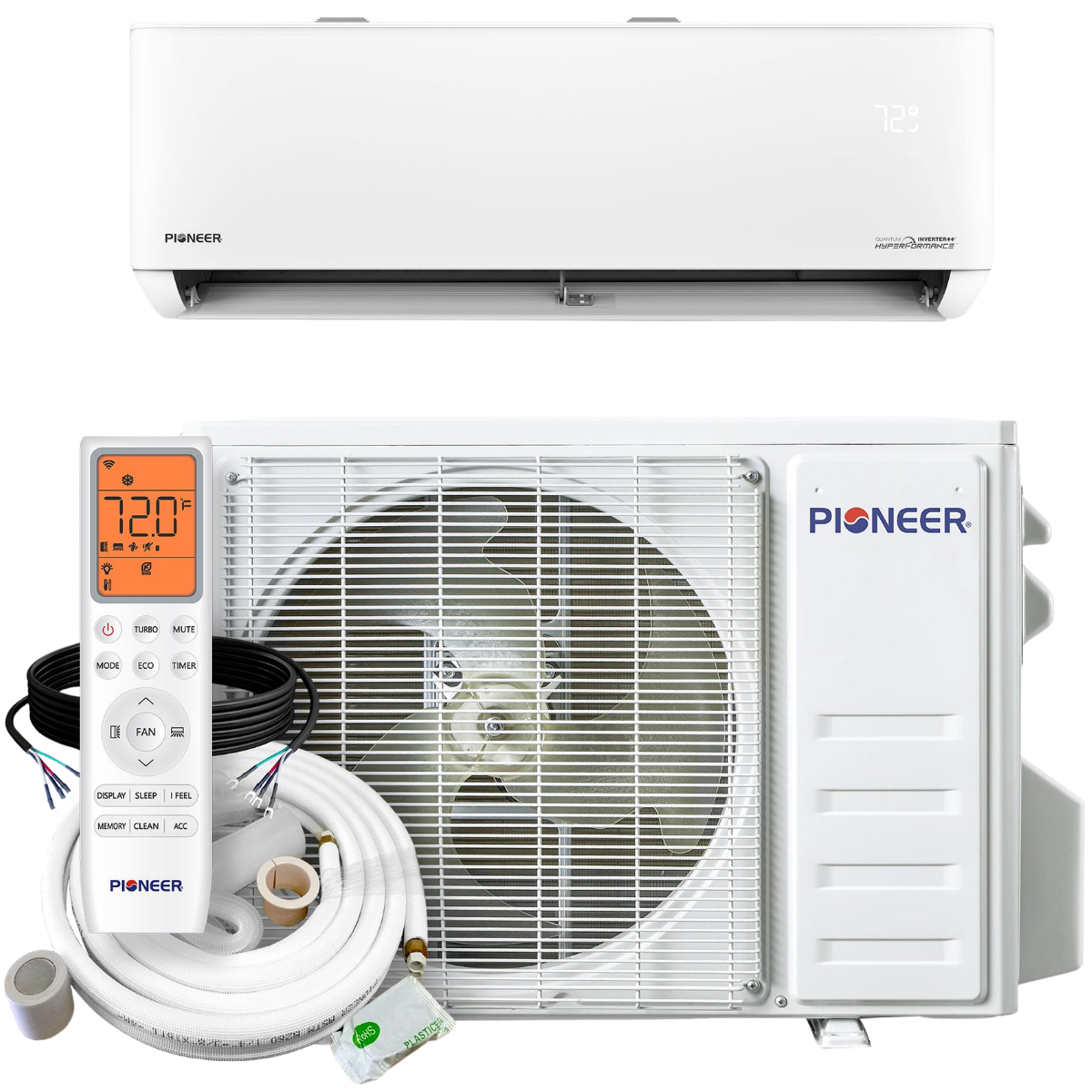 Pioneer 9k-12k BTU Quantum Hyperformance Mini Split Heat Pump 230V - Main