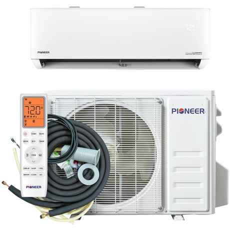 Pioneer 9k-12k BTU Quantum Hyperformance Mini Split Heat Pump 230V - w/ EZ Install Lineset Kit