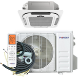 Pioneer 9k-12k Quantum Ultra Ceiling Cassette Ductless Mini Split - w/ EZ Install Lineset Kit