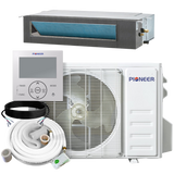 Pioneer 9k-12k BTU Quantum Ultra Ceiling Concealed Ducted Mini Split Heat Pump - w/ Piping