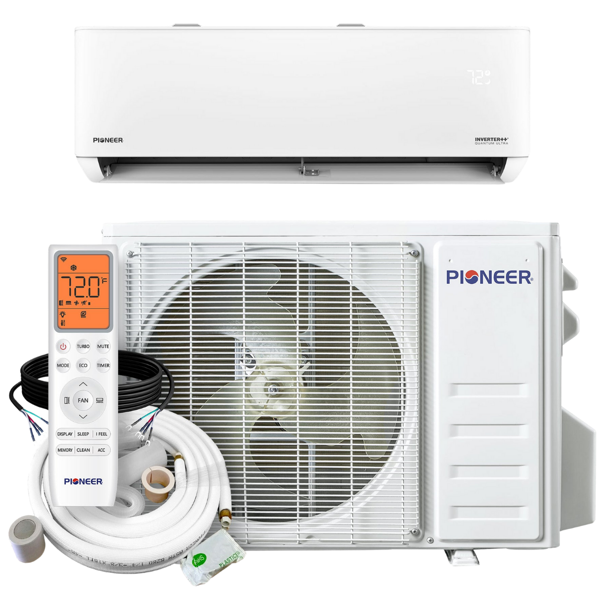 Pioneer 9k-12k BTU Quantum Ultra High-Wall Ductless Mini Split - Main