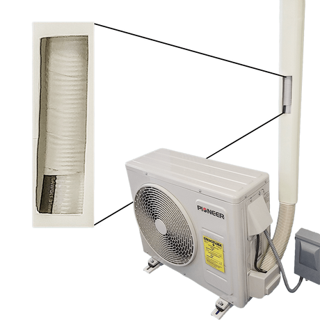 Pioneer Decorative PVC Line Cover Kit for Mini Split AC's & Heat Pumps (WYS-LCVR-KIT) - Installed