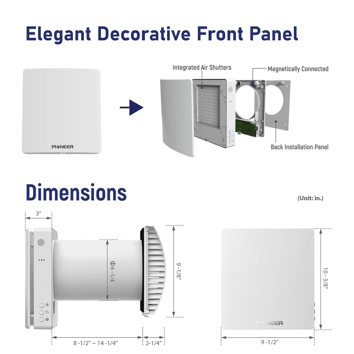 Pioneer ECOasis 50 Ductless Energy Recovery Ventilator - Infographic 1