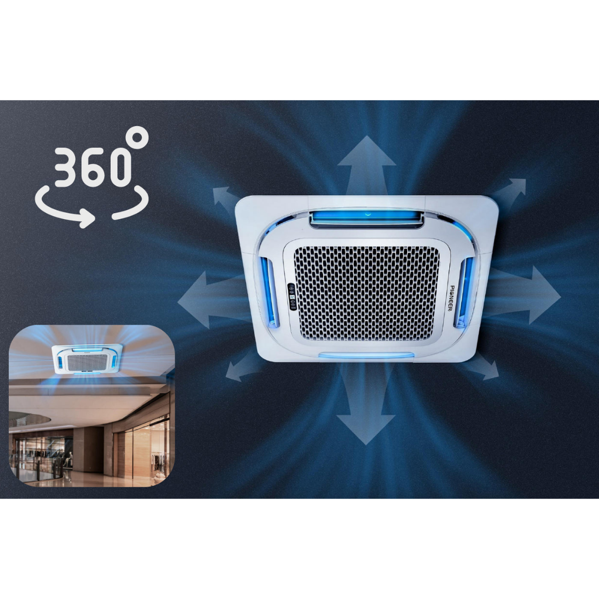 Pioneer Quantum Ultra Ceiling Cassette Ductless Mini Split - Lifestyle 2