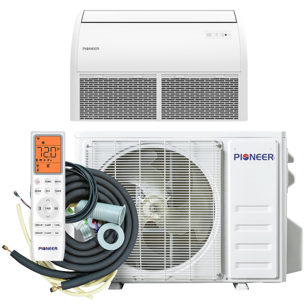 Pioneer 18,000 BTU Quantum Ultra Floor/Ceiling Ductless Mini Split - w/ Ezflex