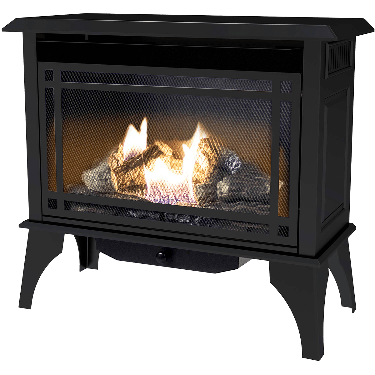 Pleasant Hearth 30,000 BTU Vent Free Gas Stove - Angle