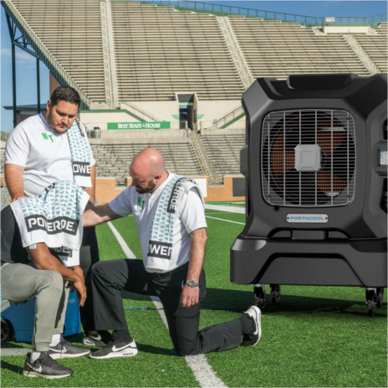 Portacool Evaporative Coolers on the sport field