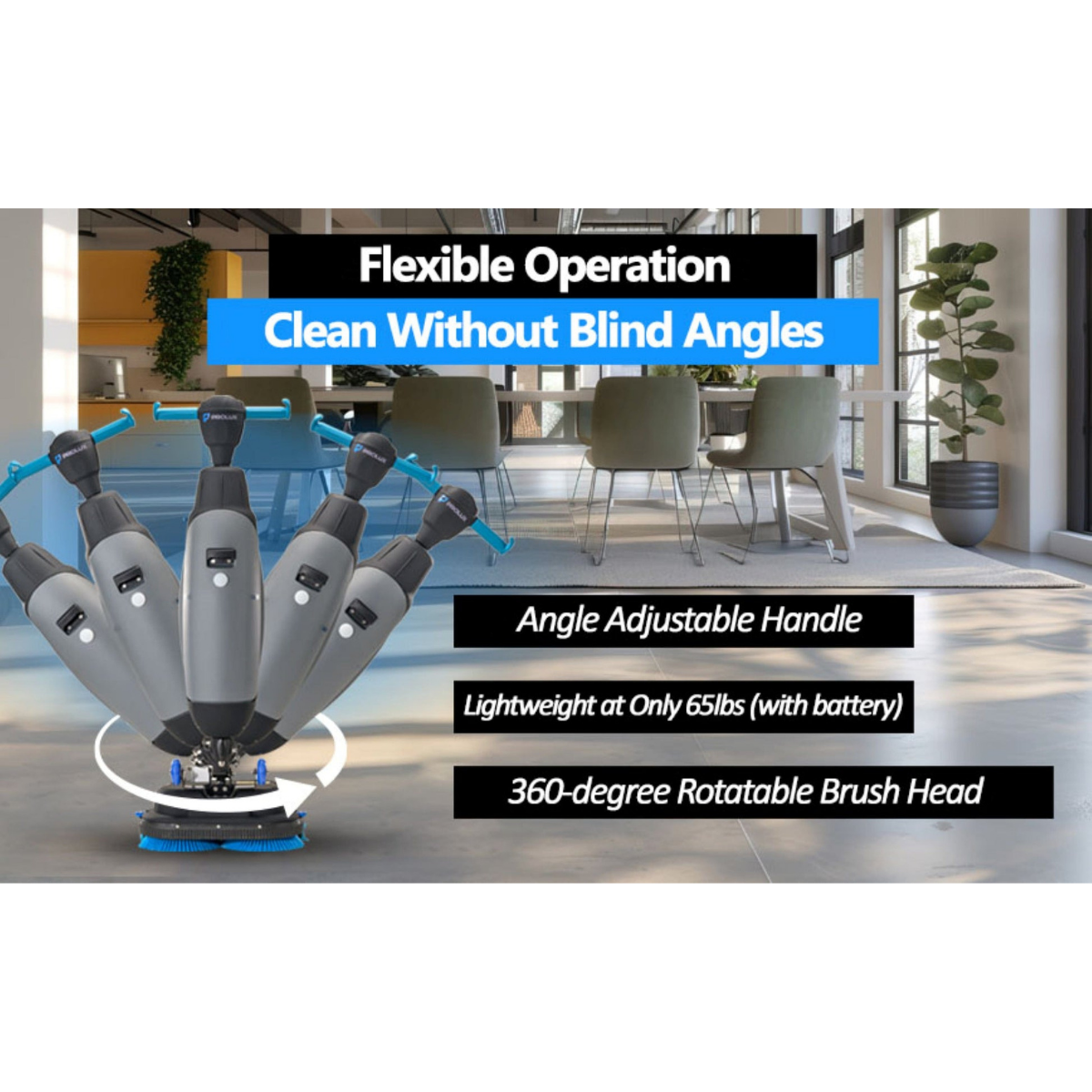 Prolux PLCC430BN Cordless Commercial Micro Dual Brush Floor Scrubber - Infographic 4