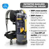 Prolux X-Force Pro Bagless Backpack Vacuums - Infographic 2