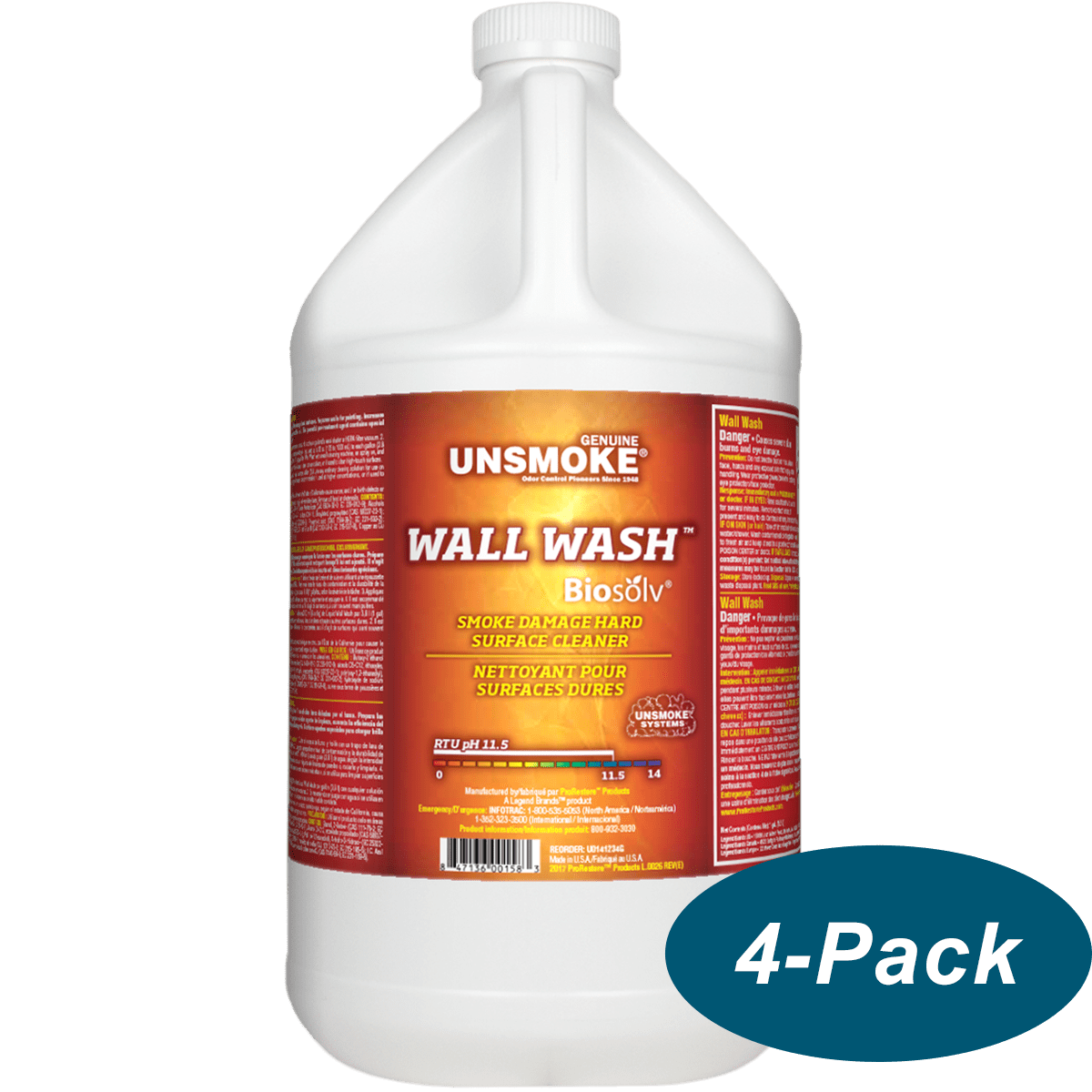 ProRestore Unsmoke Wall Wash with Biosolv - 1 Gal - Case of 4