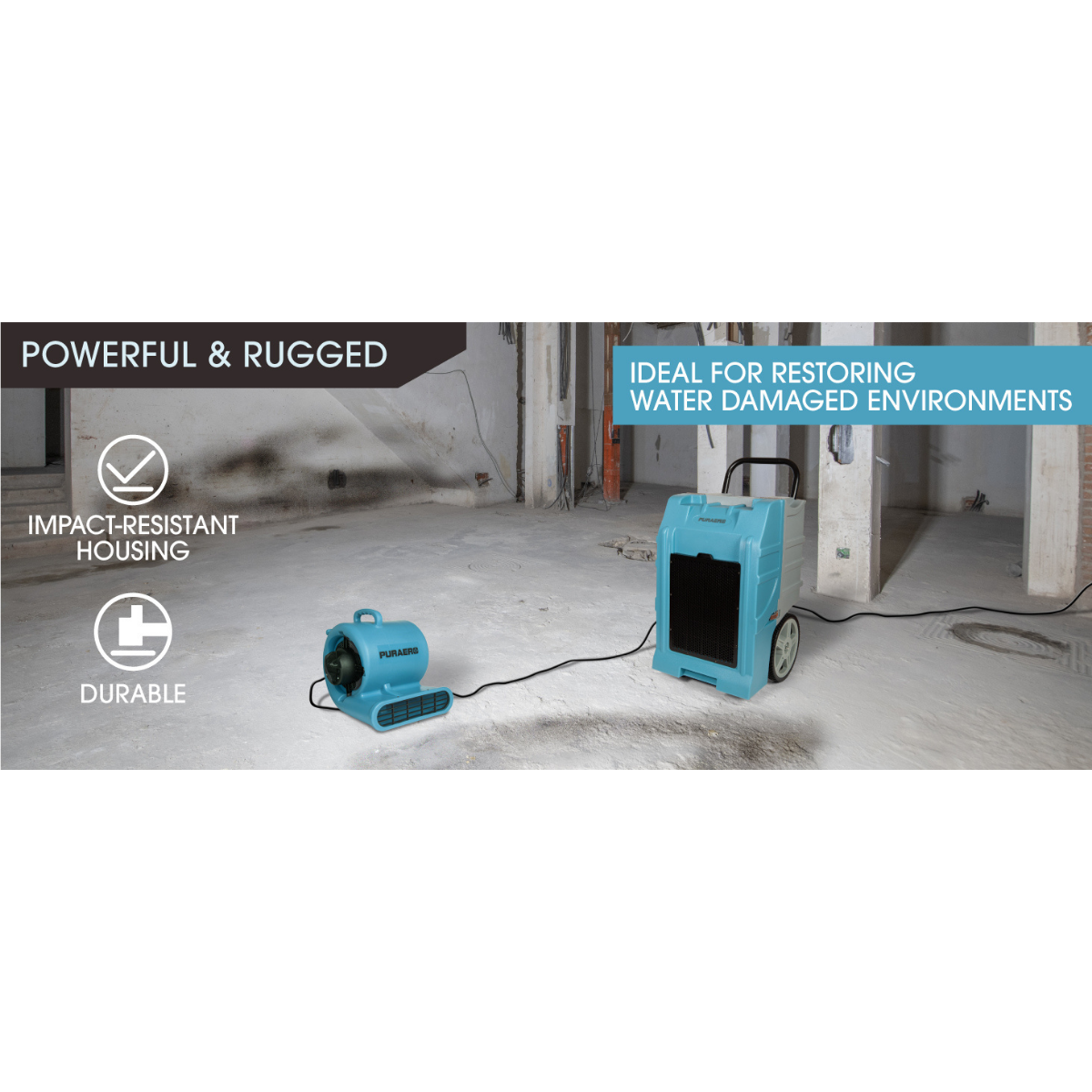 PURAERO 77/125 Pint Commercial LGR Dehumidifier - Infographic 2