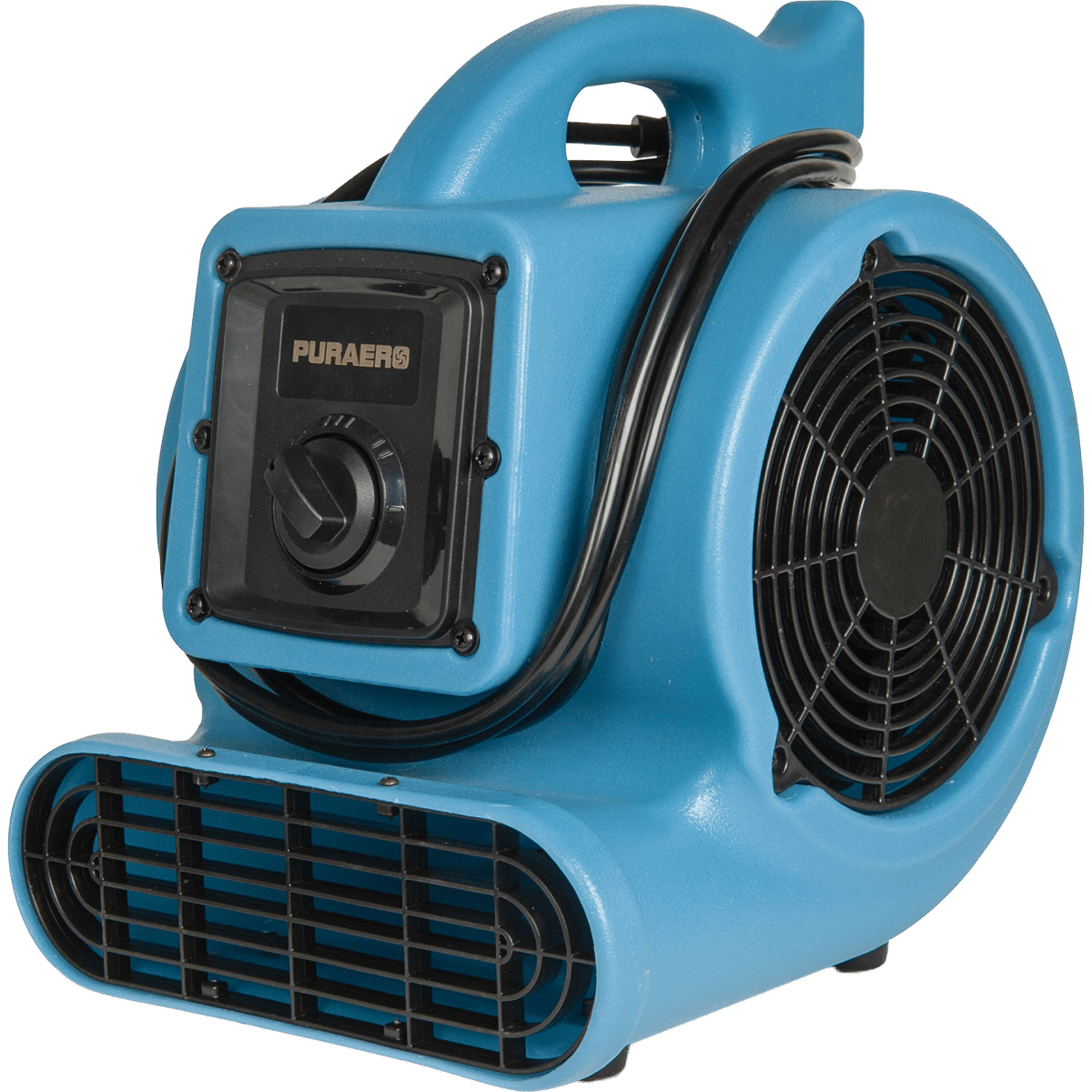 Puraero 1/5 HP 800 CFM Mini Air Mover - Angle