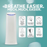 PureGuardian 1.5 Gal. Ultrasonic Warm & Cool Mist Tower Humidifier - Infographic 1