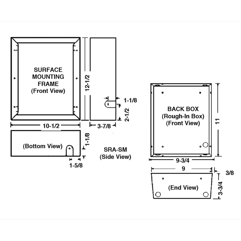 Qmark Fan-Forced Ceiling Heater 120V - Dimensions