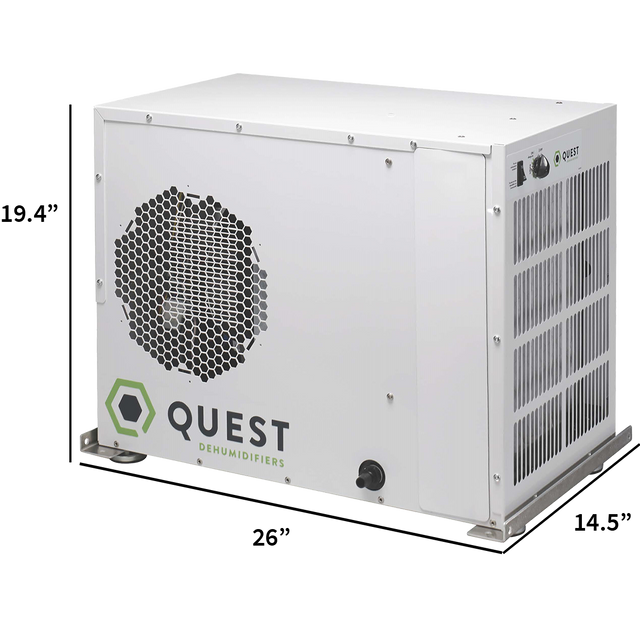 Quest Dual 110 Overhead Dehumidifier - Dimensions