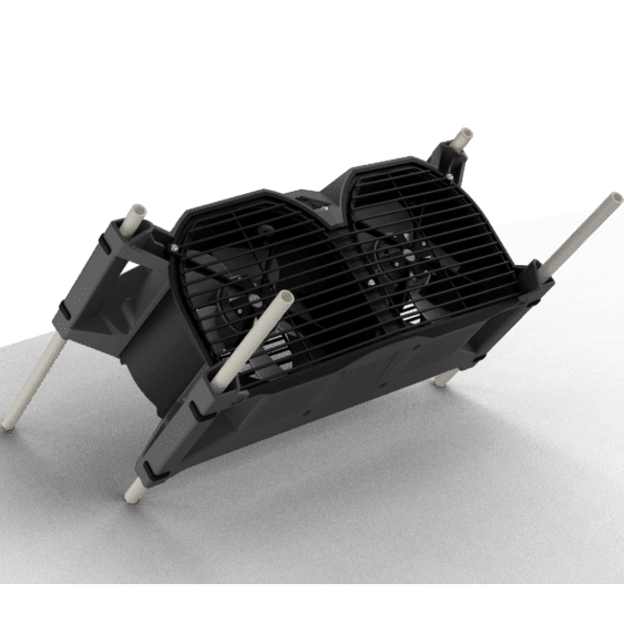 Quest F10 High-Efficiency 1015 CFM Air Mover - Angle With Poles