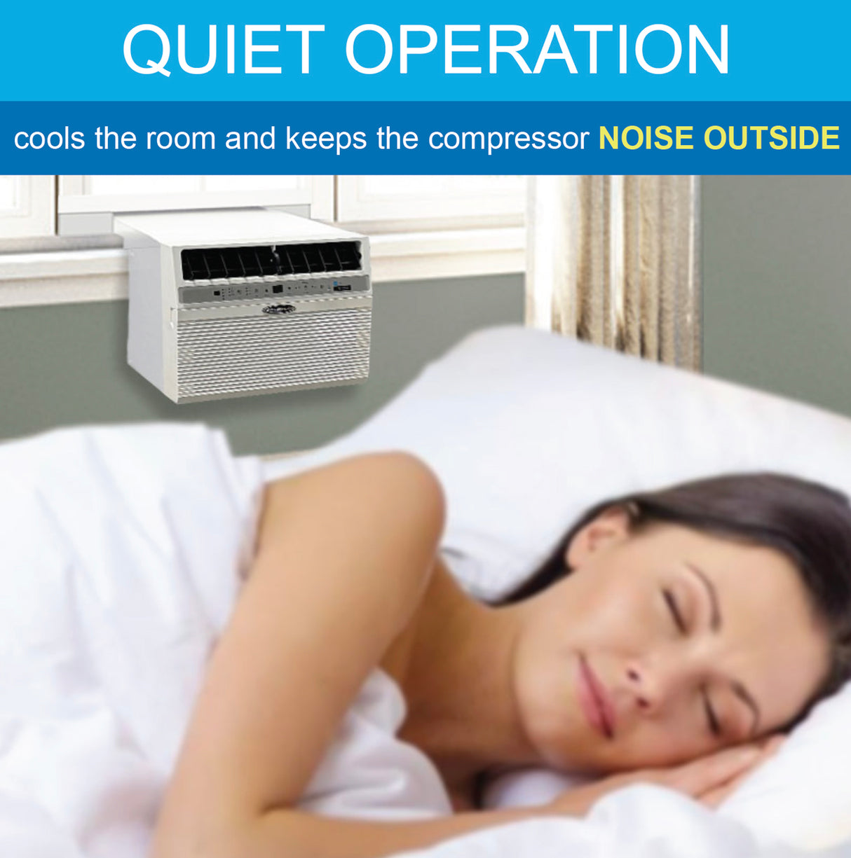 Soleus Air 12,000 BTU Saddle Window Air Conditioner w/Heat quiet operation