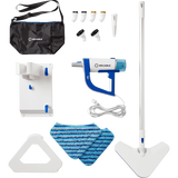 Reliable Pronto 300CS Portable 2-in-1 Steam Cleaning System - Includes 2 large nylon brushes, 2 small nylon brushes, 2 brass brushes, steam nozzle, mop head extension, 2 cleaning cloths, carpet glide, wall-mount, storage bag