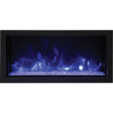 Remii Extra Slim Indoor/Outdoor Built-In Electric Fireplace 35-Inch Blue Flame with Glass