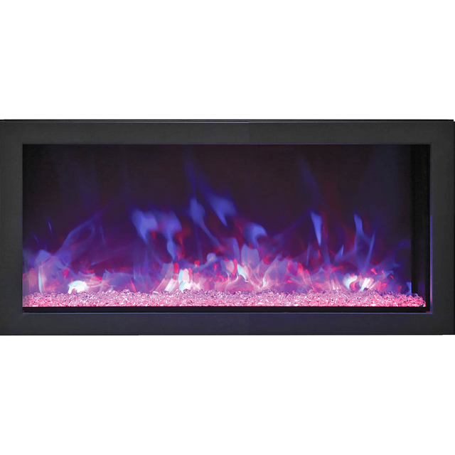 Remii Extra Slim Indoor/Outdoor Built-In Electric Fireplace 35-Inch Purple Flame