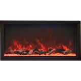 Remii Extra Tall Indoor/Outdoor Built-In Electric Fireplace - Amber flame with Logs