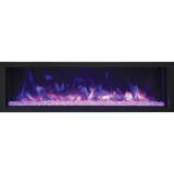 Remii Extra Slim Indoor/Outdoor Built-In Electric Fireplace 55-Inch Purple flame with Glass