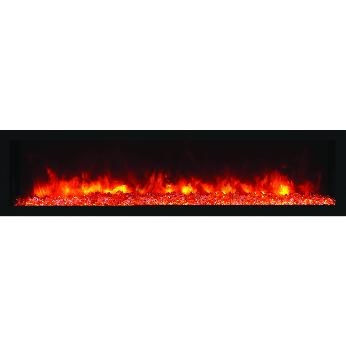Remii Deep Indoor/Outdoor Built-In Electric Fireplace - 65-Inch Orange flame with Glass bed