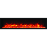 Remii Deep Indoor/Outdoor Built-In Electric Fireplace - 65-Inch Orange flame with Glass bed
