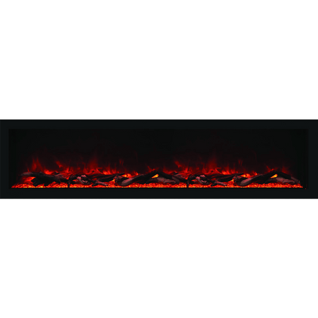 Remii Deep Indoor/Outdoor Built-In Electric Fireplace - 65-Inch Orange Flame with Logs