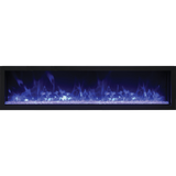 Remii Extra Slim Indoor/Outdoor Built-In Electric Fireplace 65-Inch Blue Flame with Glass Bed