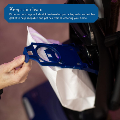 Riccar Charcoal-Lined HEPA Bags for Tandem Air Deluxe Vacuums - 6 Pack - Lifestyle