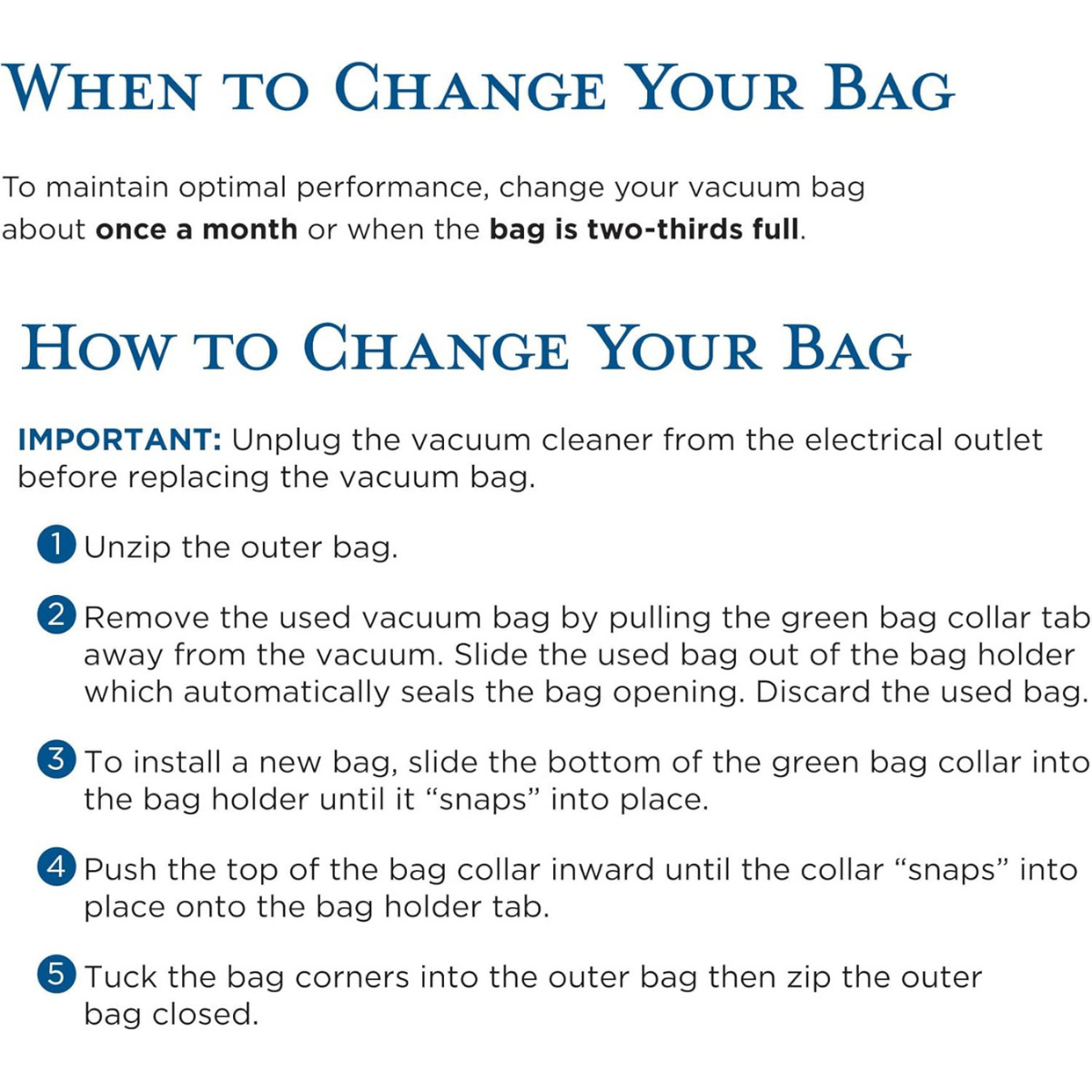 Riccar SupraLite Charcoal-Lined HEPA Bags - Pack - Infographic 2