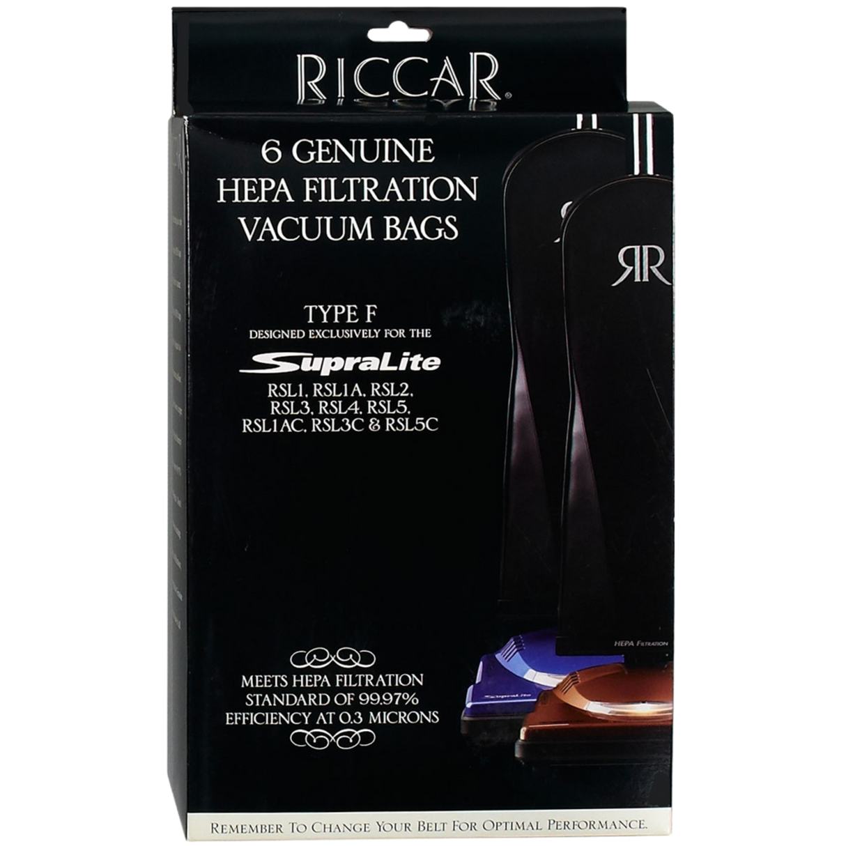 Riccar SupraLite HEPA Vacuum Bags - 6 Pack - Box