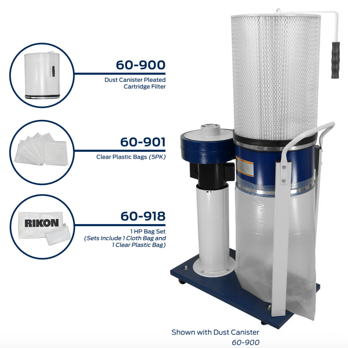 Rikon 1HP Dust Collector - Accessories