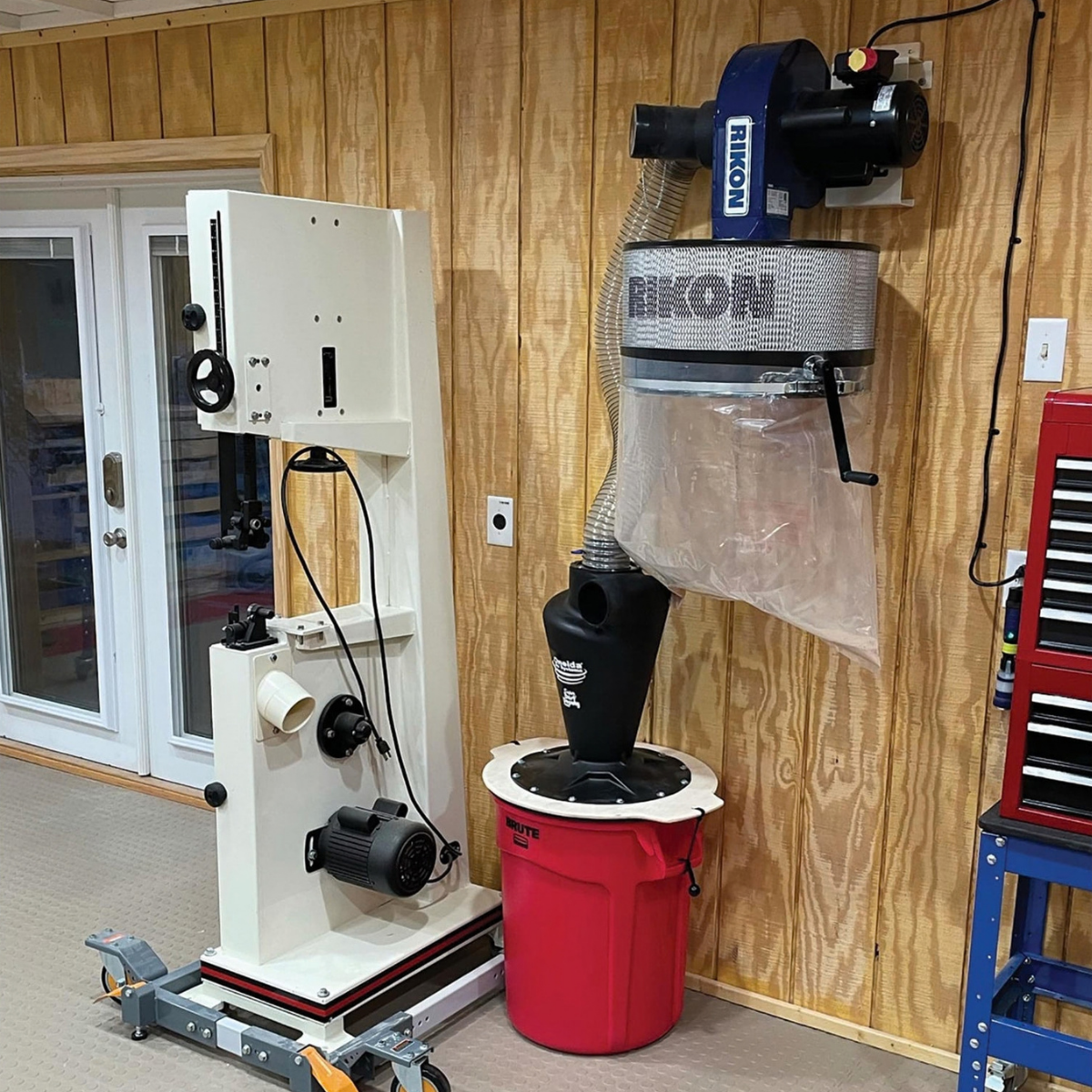Rikon 60-101 Wall Mount 1HP Dust Collector with 60-904 Plastic Dust Bag - Lifestyle 1