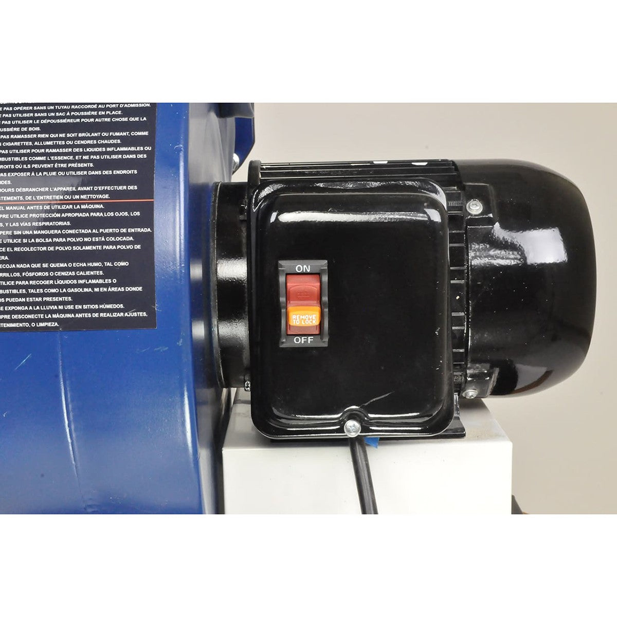 Rikon 60-105 1HP Portable Dust Collector - power switch closeup