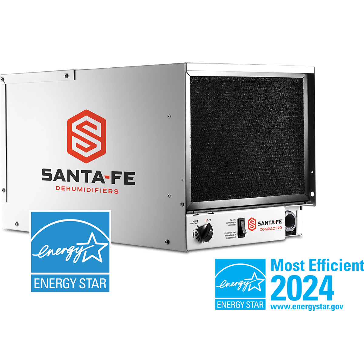 Santa Fe Compact70 Dehumidifier - Energy Star Most Efficient 2024