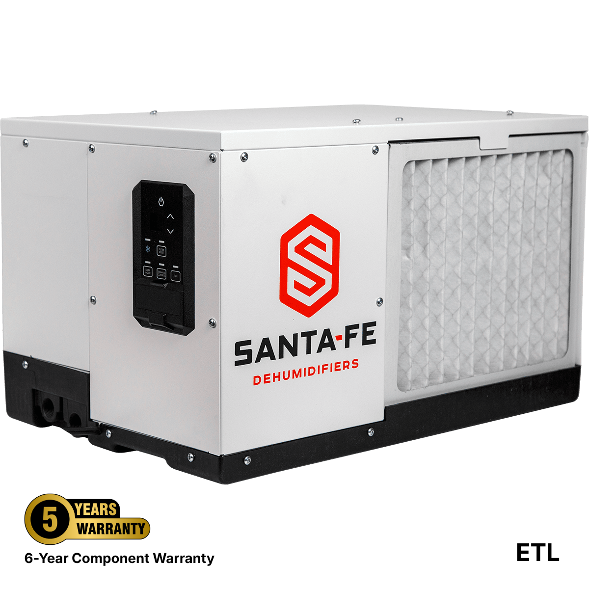 Santa Fe Oasis105 Dehumidifier, manufacturer warranty and certification ETL