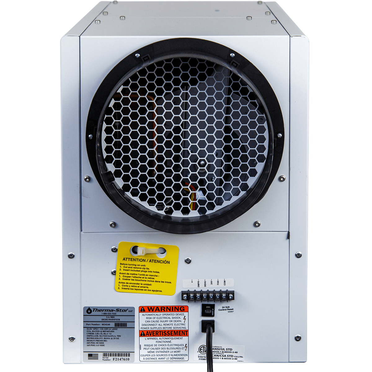 Santa Fe Ultra98 Whole House Dehumidifier - side
