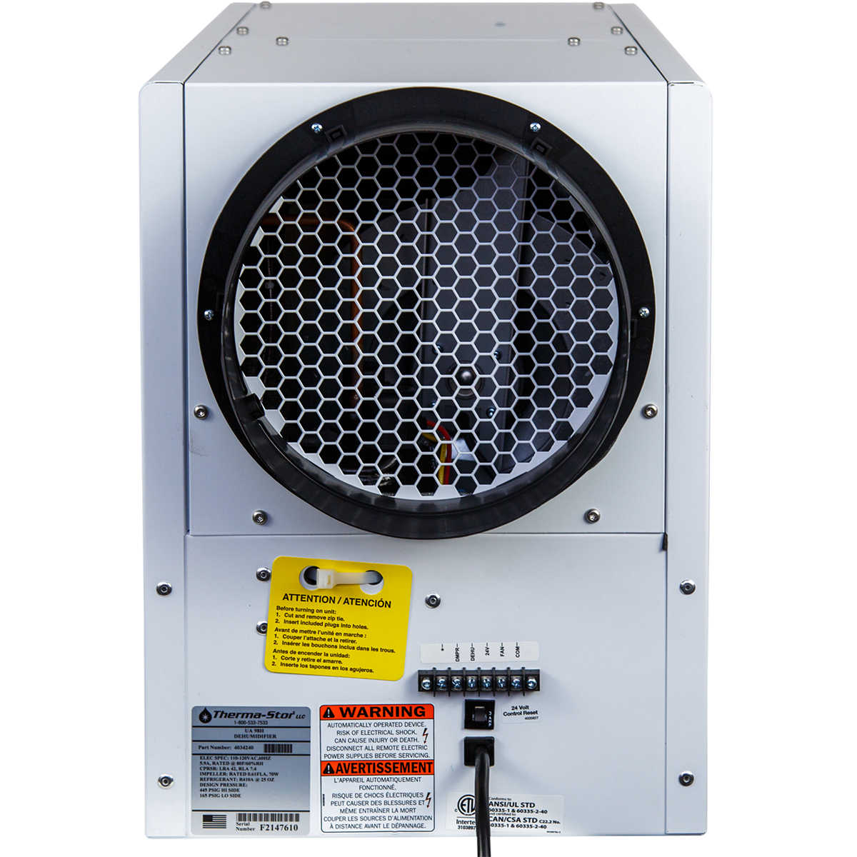 Santa Fe Ultra98 Whole House Dehumidifier - side