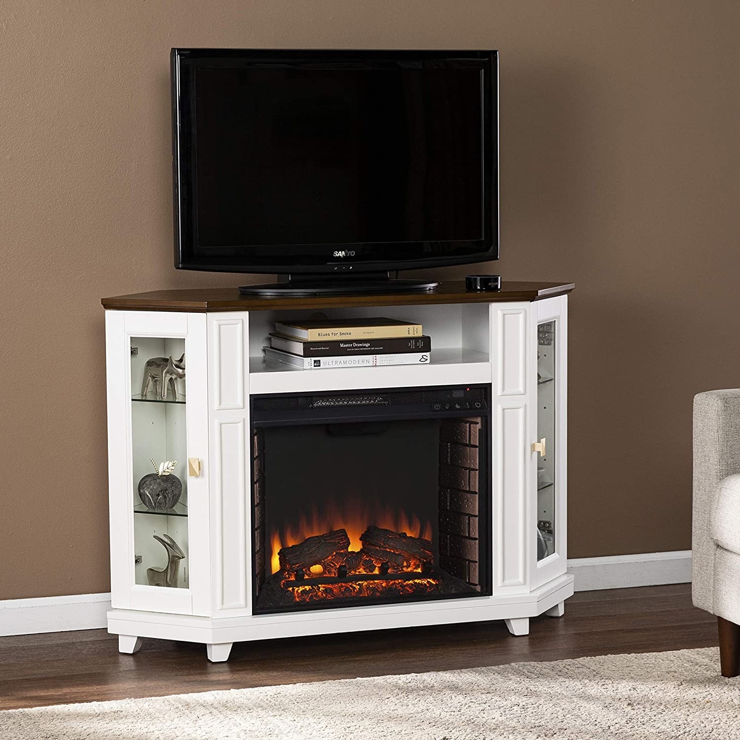Southern Enterprises Dilvon Electric Fireplace TV Stand - Thumbnail 5