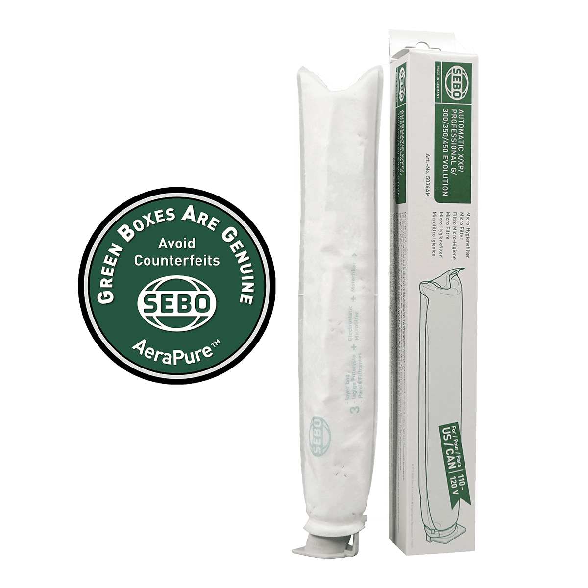 SEBO 5036AM Hospital Grade Microfilter for X and G Series Vacuums 