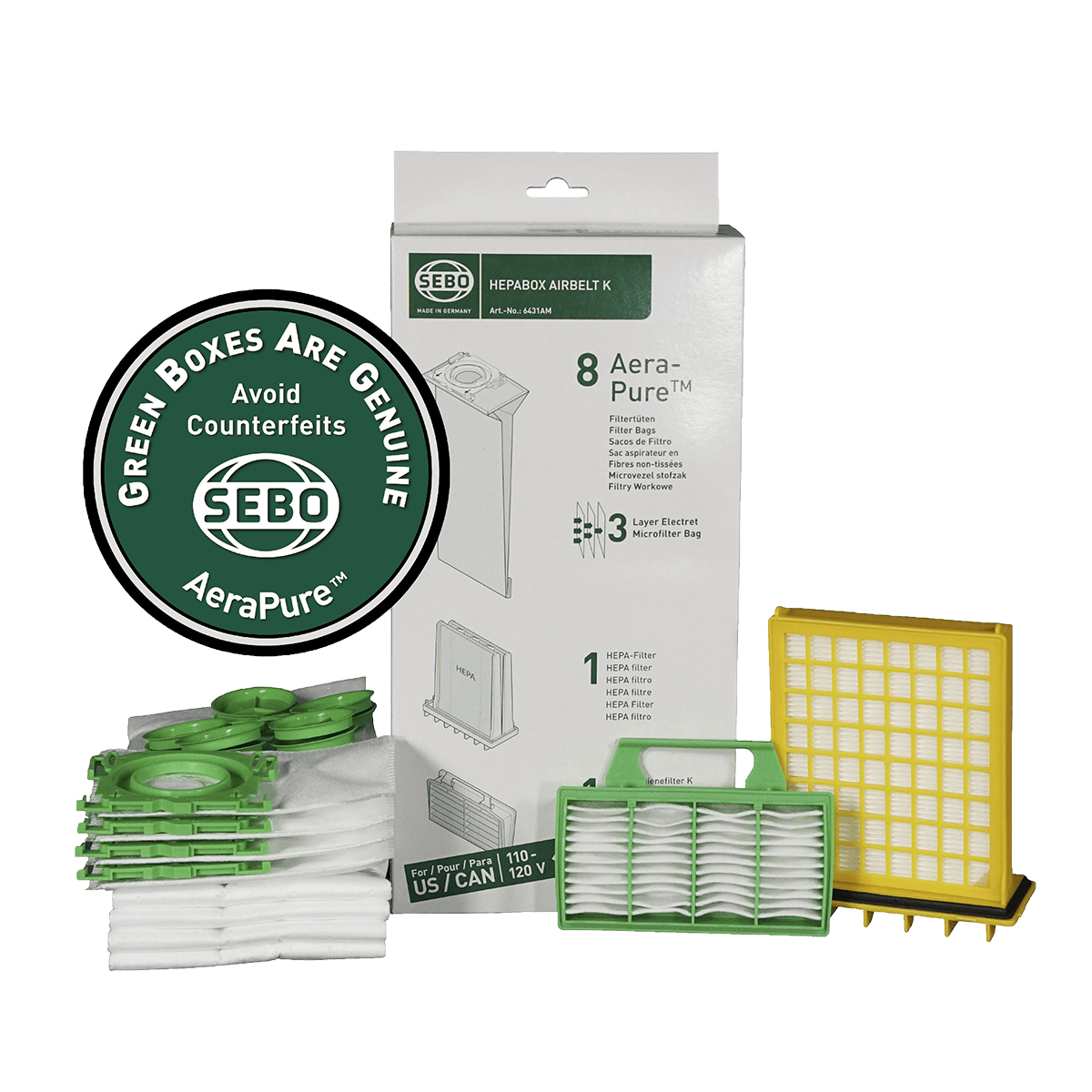 SEBO 6431AM HEPA Service Box for K-Series Vacuums 