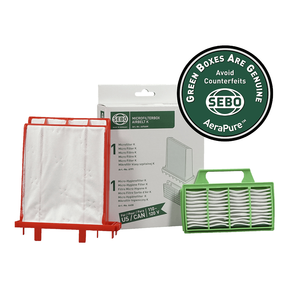 SEBO 6696AM Filter Set - K-Series