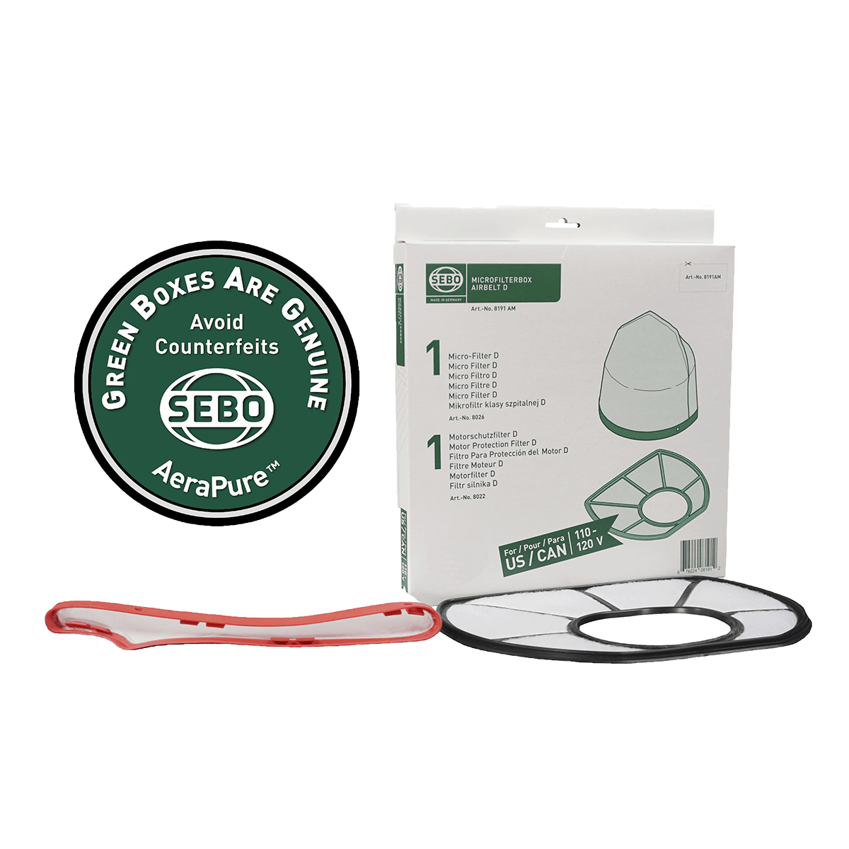 SEBO 8191AM Filter Set - D-Series