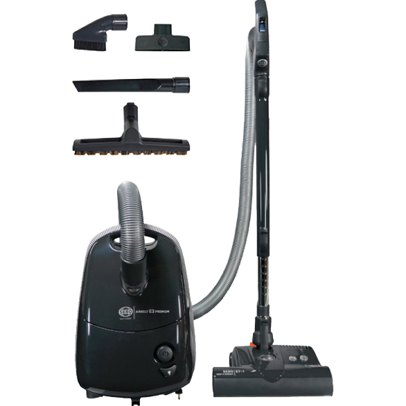 Sebo Airbelt E3 Premium Canister Vacuum - Graphite Gray with Tools
